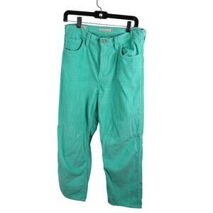 Levi’s Ribcage Straight Ankle Corduroy Jeans Bright Green Y2K Women’s 28